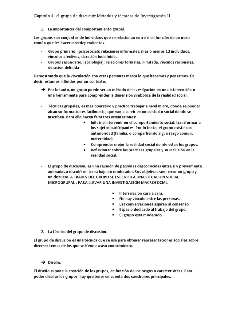 El Grupos de Discusión | PDF | Diseño | Cognición