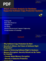 Attack and Risk Analysis For Hardware Supported Software Copy Protection Systems