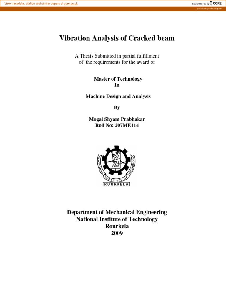 Vibration Analysis of Cracked Beams | PDF | Fracture Mechanics | Fracture