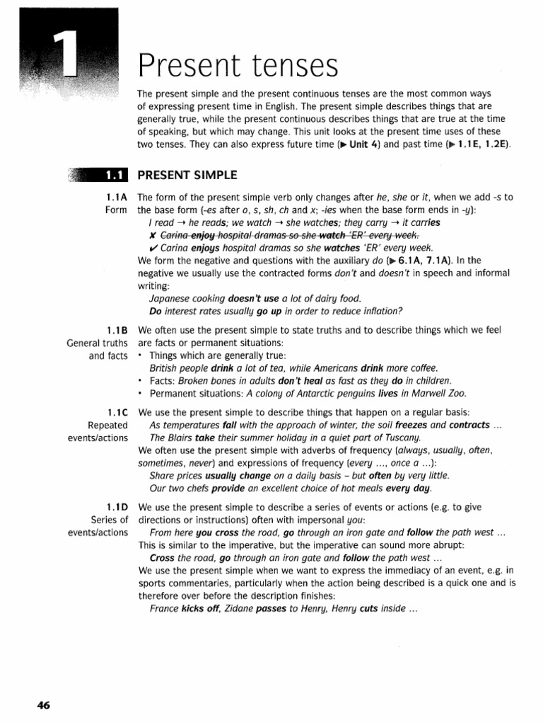 Present Tenses | PDF | Grammatical Tense | Verb