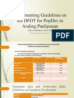 Implementing Guidelines for a Population Development Competition