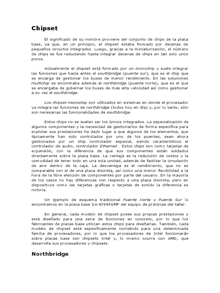 Chipset Pdf Microprocesador Circuito Integrado