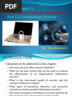 AIS Chapter 5 Information Systems Controls for Systems Reliability