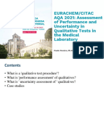 EURACHEM/CITAC AQA 2021: Assessment of Performance and Uncertainty in Qualitative Tests in The Medical Laboratory