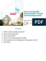 External Quality Assessment: Trends and Developments