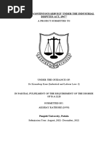 Concept of Continuous Service' Under The Industrial Disputes Act, 1947