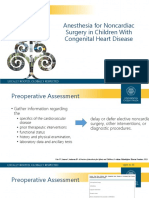 Anesthesia For Noncardiac Surgery in Children With CHD