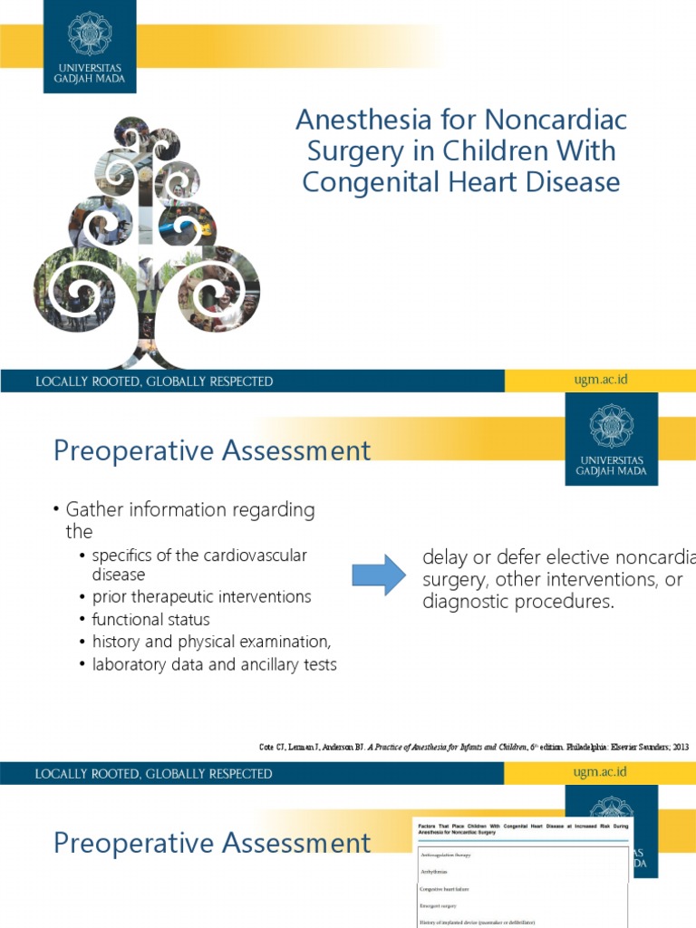 Anesthesia For Noncardiac Surgery in Children With CHD PDF Anesthesia Surgery