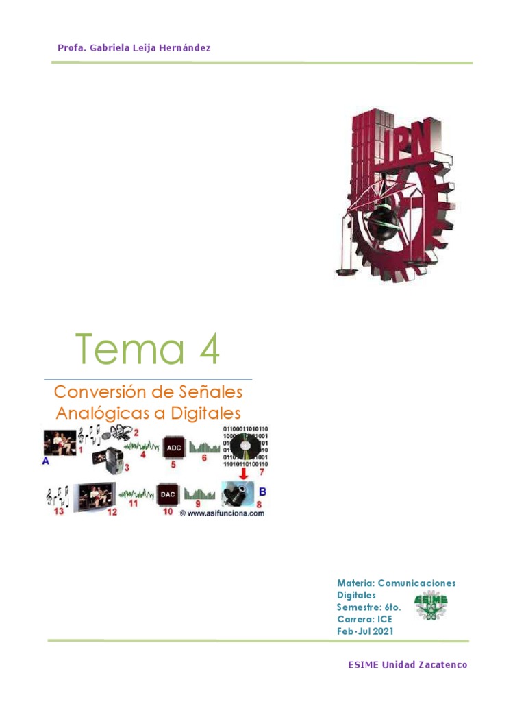 4 Adc Conversion De Señales Analogicas A Digitales Pdf