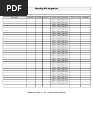 Bill Organizer-By Dolcehanz