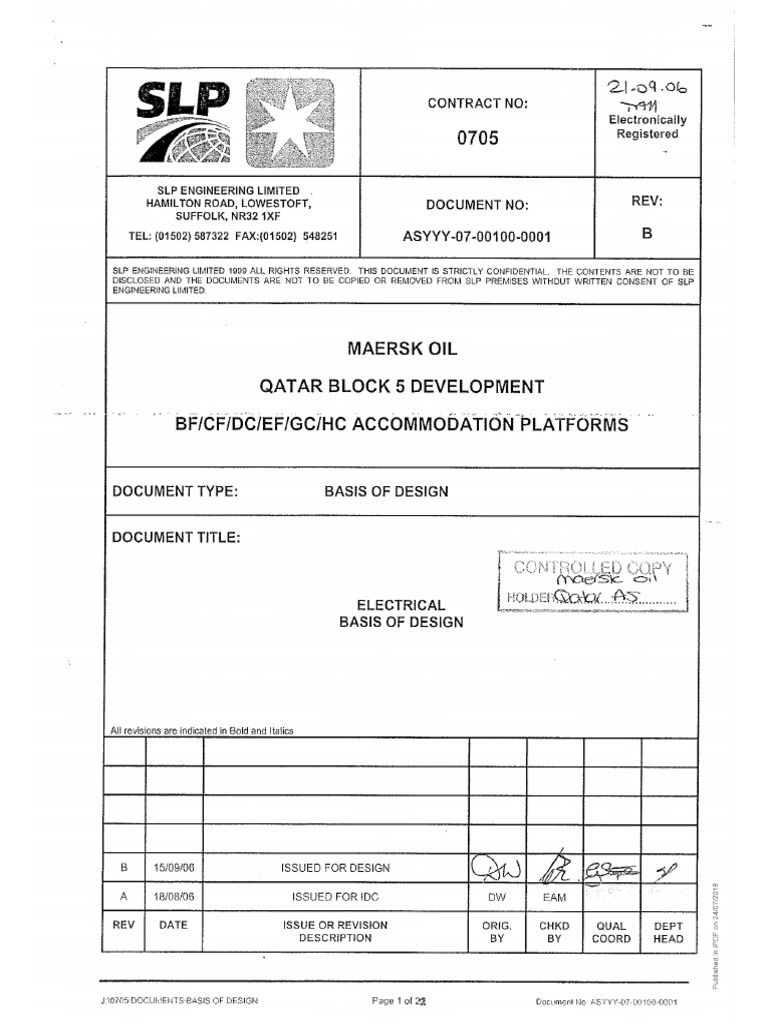 Electrical Basis of Design Document Summary | PDF | Alternating Current ...