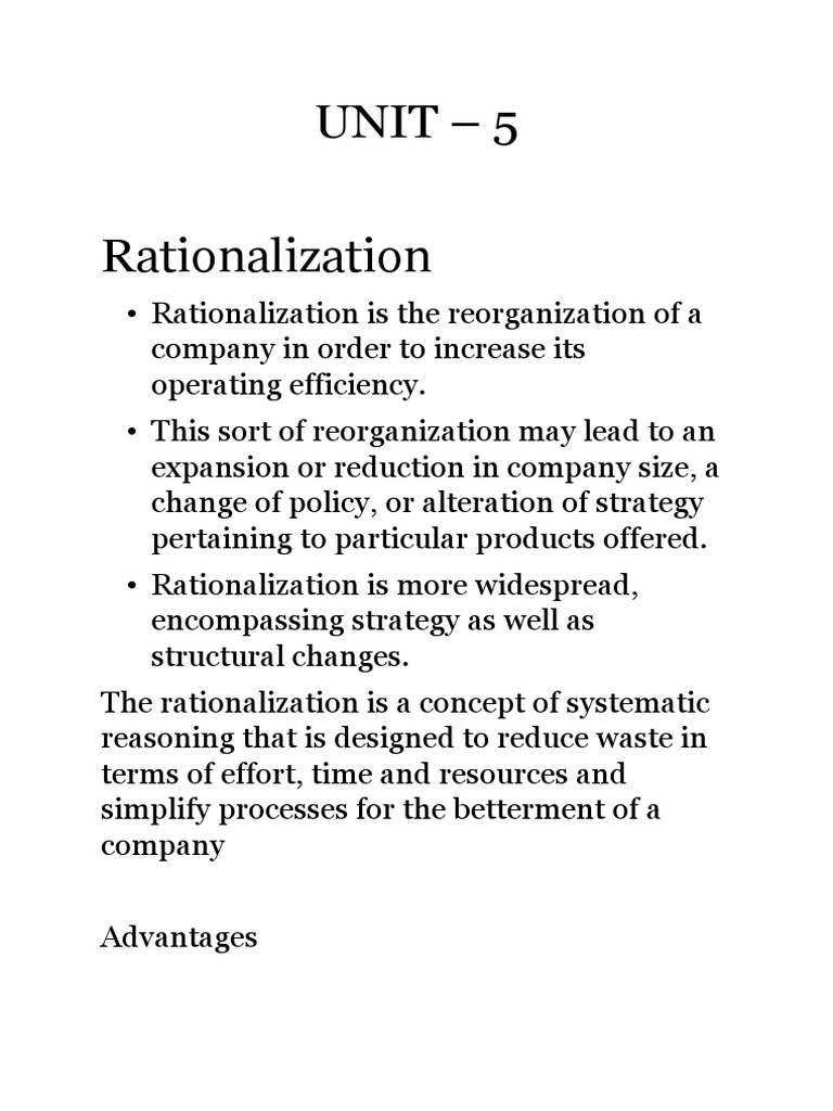 Understanding Rationalization and Nationalization | PDF | Stocks ...