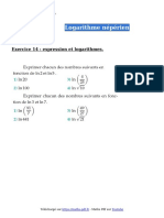 Logarithme Neperien Exercice 14 Terminale