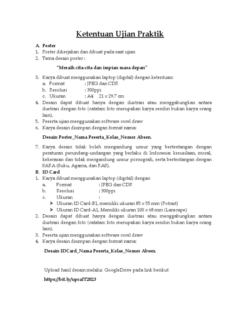 Ketentuan Ujian Praktik Pdf