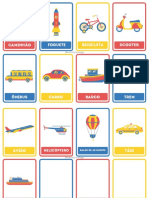 Modos de Transporte Colorido Flashcards