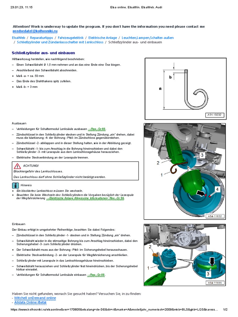 Elsa Online. ElsaWin. ElsaWeb. Audi | PDF