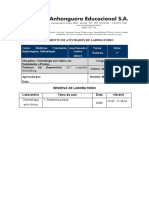 Planejamento de atividades laboratório odontologia