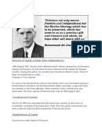 Services of Quaid - E-Azam After Independence