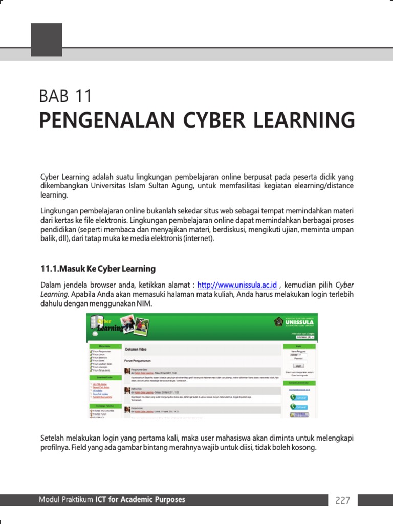 Panduan Lengkap Cyber Learning UNISSULA | PDF