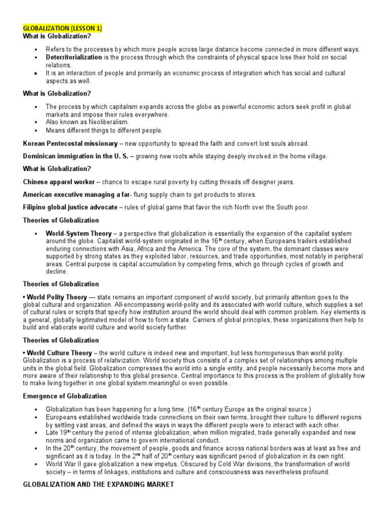 Understanding Globalization: Key Concepts | PDF | Balance Of Payments ...