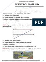 MUV - Exercícios resolvidos sobre movimento uniformemente variado