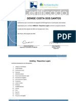 Certificado de treinamento no software Ambileg - Requisitos Legais