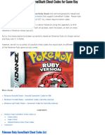 Pokemon Ruby Cheats - Gameshark Codes For Gameboy Advance
