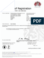 ISO 13485 Certificate of Registration for Medical Device Manufacturing