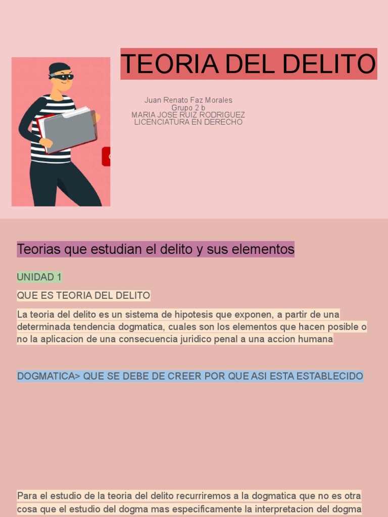 Teoria Del Delito | PDF | Intención (Derecho Penal) | Derecho penal