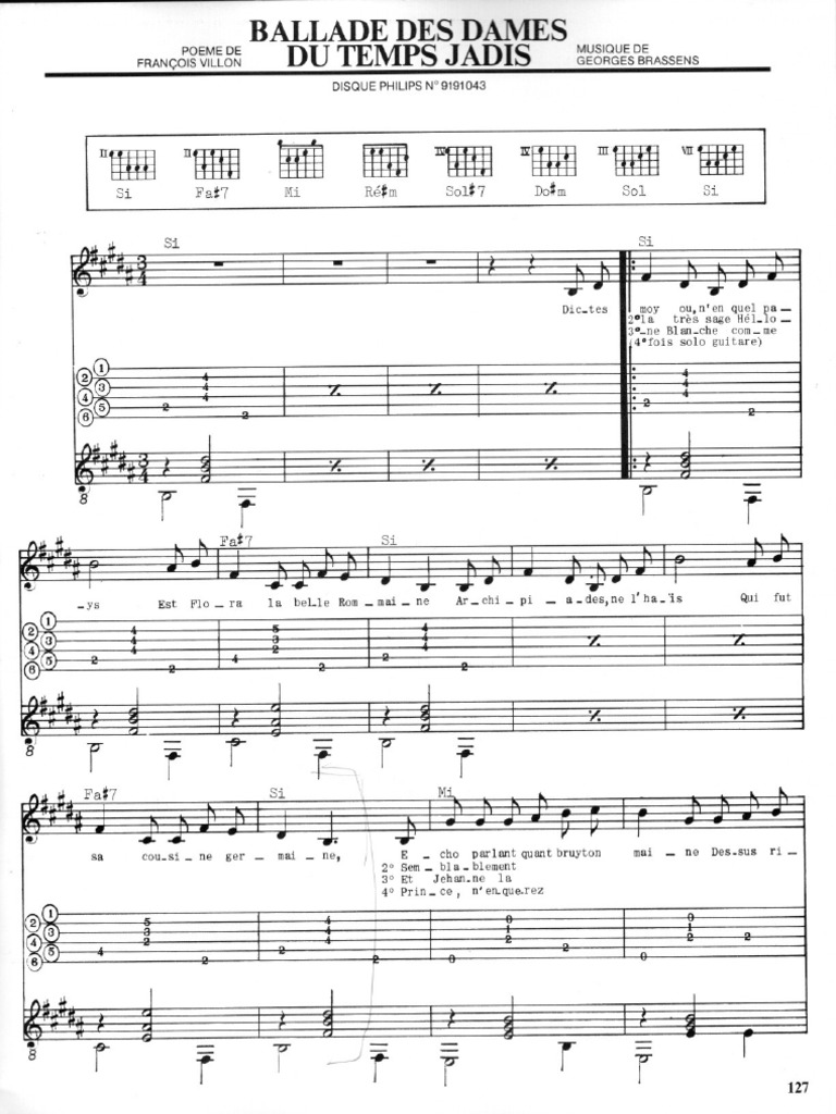 Ballade Des Dames Du Temps Jadis