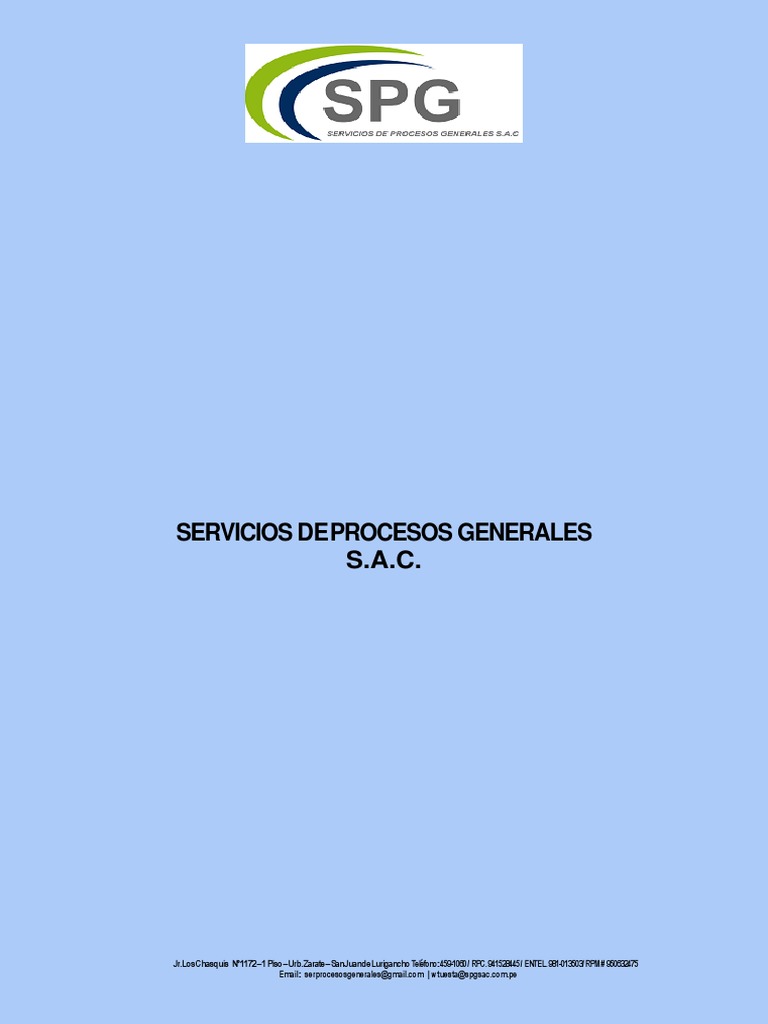 Curriculum Vitae Servicios de Procesos Generales Sac 06-07 | PDF | Bomba
