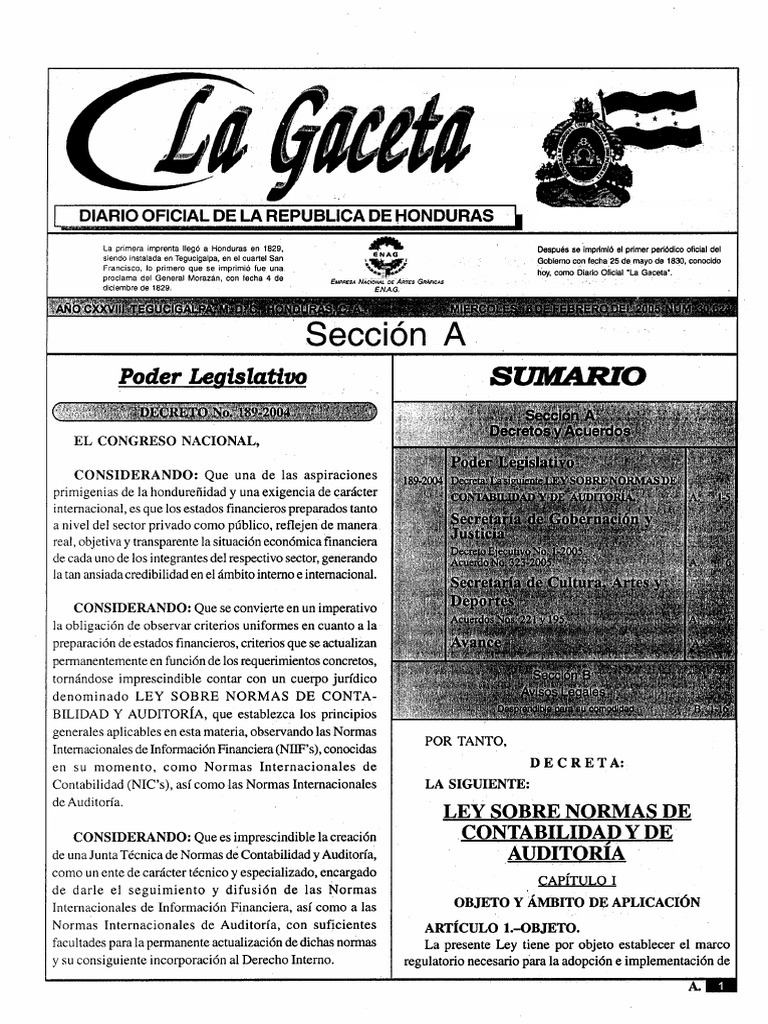 Ley Sobre Normas de Contabilidad y Auditoria | PDF | Contabilidad ...