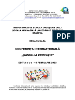 Invitatie Conferinta Internat SC GH Bibescu 2023