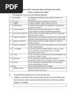 Dealing With Conflict - Worksheet