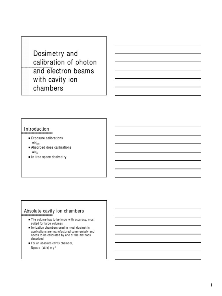Chap 13 Dosimetry and Calibration of Photon and Electron Bea | PDF ...