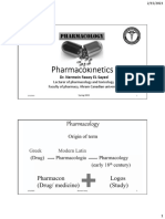 Lecture 1 Pharmacokinetics Physiotherapy