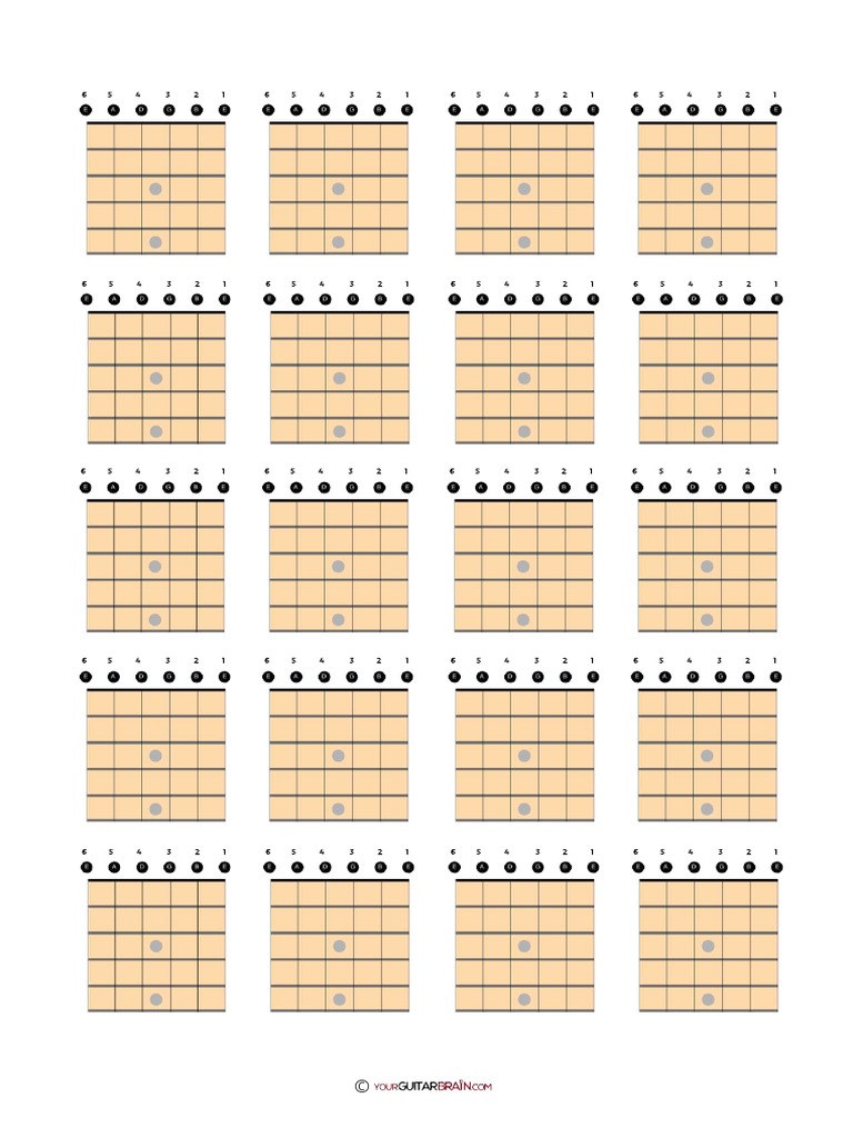 Free-Blank-Chord-Chart Conventional Yourguitarbrain - Com 2102 | PDF