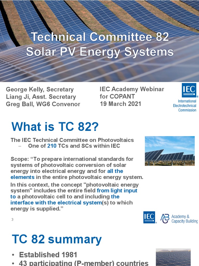 IEC TC 82: Standards for PV Systems | PDF | Photovoltaics ...