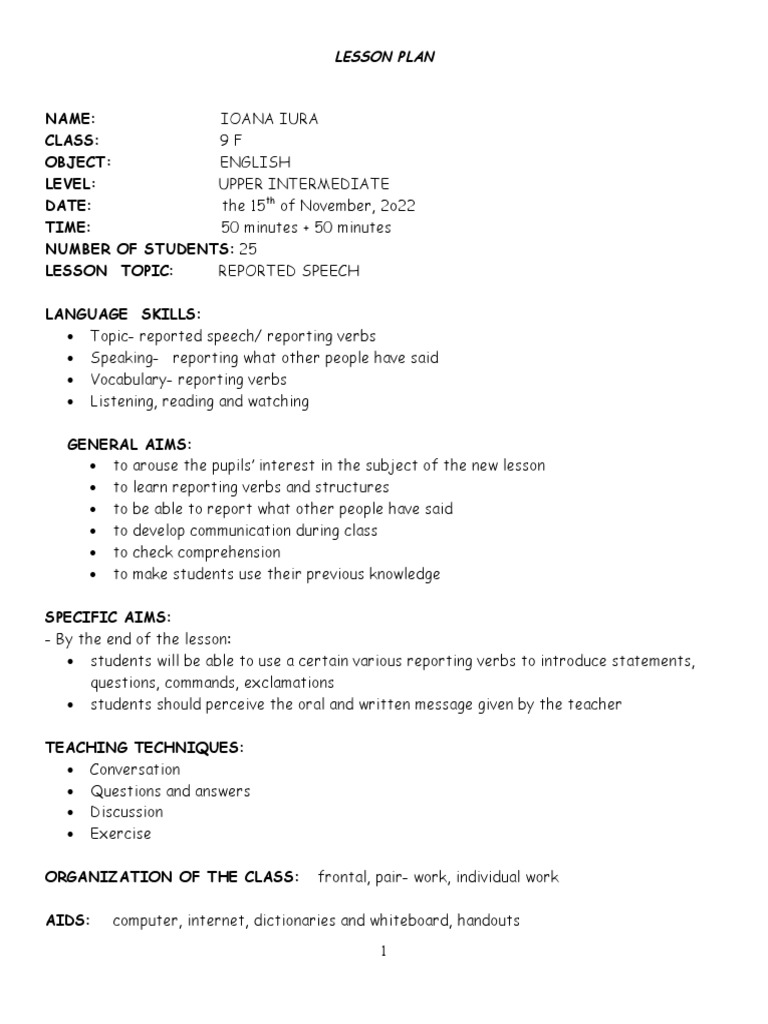 Lesson Plan 12 C 14 Martie 2016 | PDF | Language Arts & Discipline