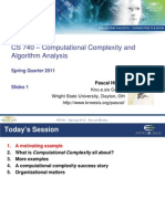 CS 740 - Computational Complexity and Algorithm Analysis: Spring Quarter 2011