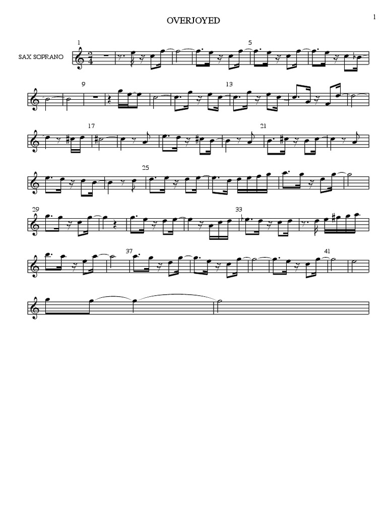 Overjoyed Sax Soprano PDF