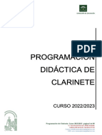 Programacion Didactica de Clarinete - Curso 2022-23