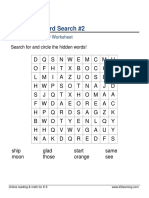 1st Grade Word Search 2