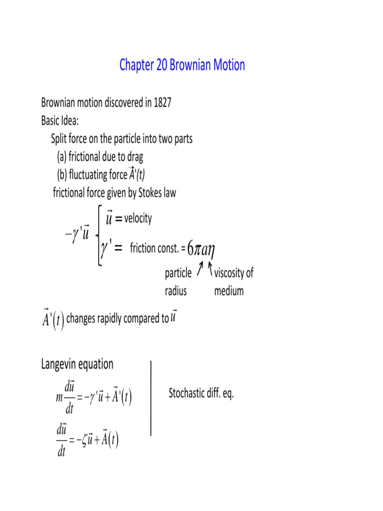 Brownian Motion PDF Brownian Motion Equations