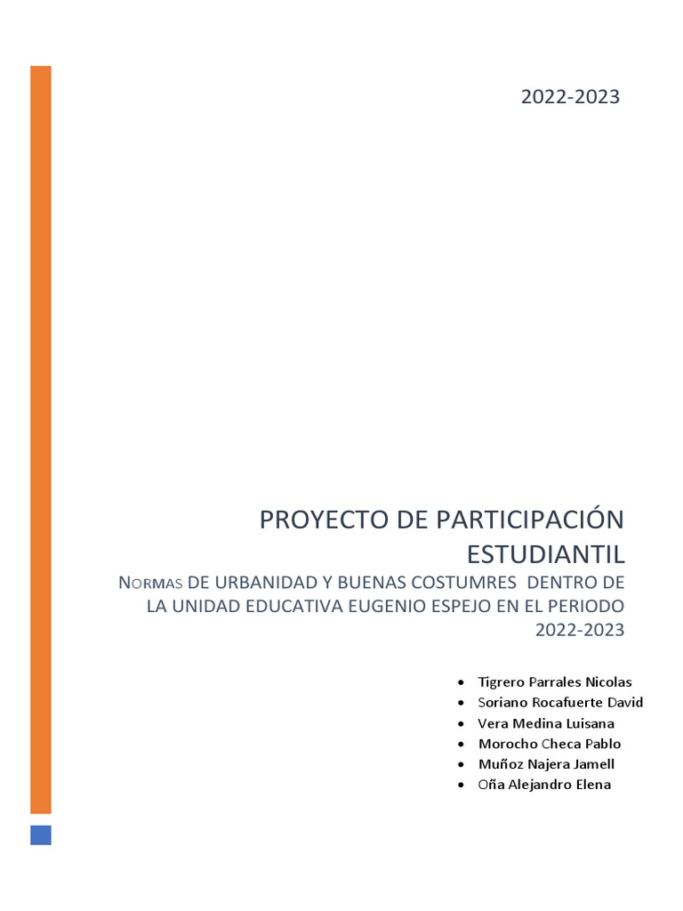 Normas de Urbanidad en UEEE 2022-2023 | PDF | Enseñando | Institución