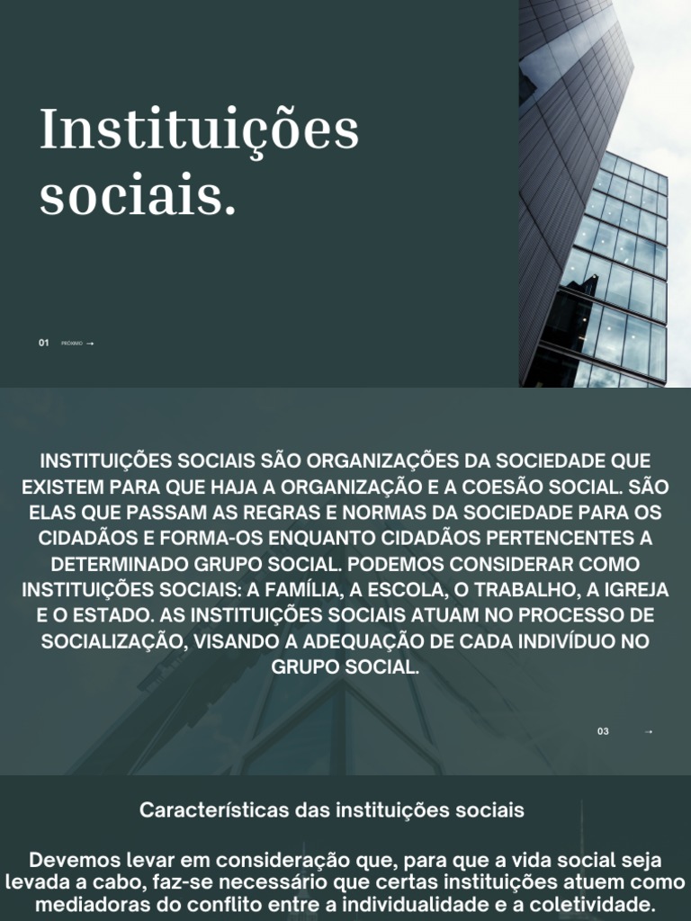Instituições Sociais. | PDF | Sociedade | Sociologia