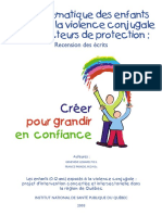 La Problématique Des Enfants Exposés À La Violence Conjugale Et Les Facteurs de Protection