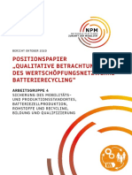 NPM AG 4 Positionspapier Qualititative Betrachtung Des Wertschoepfungsnetzwerks Batterierecycling