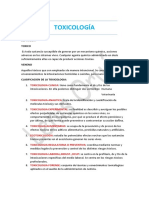 Resumen p1 - Toxicologia