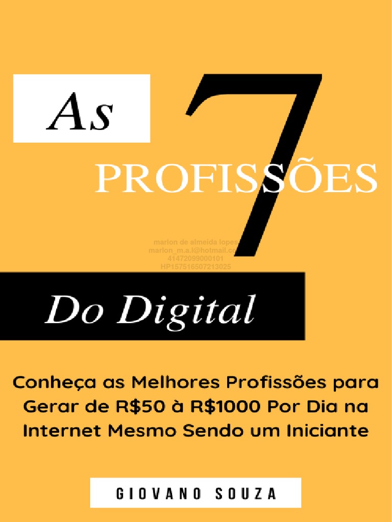 7 Profissões no Marketing Digital | PDF | Empreendedorismo | Marketing